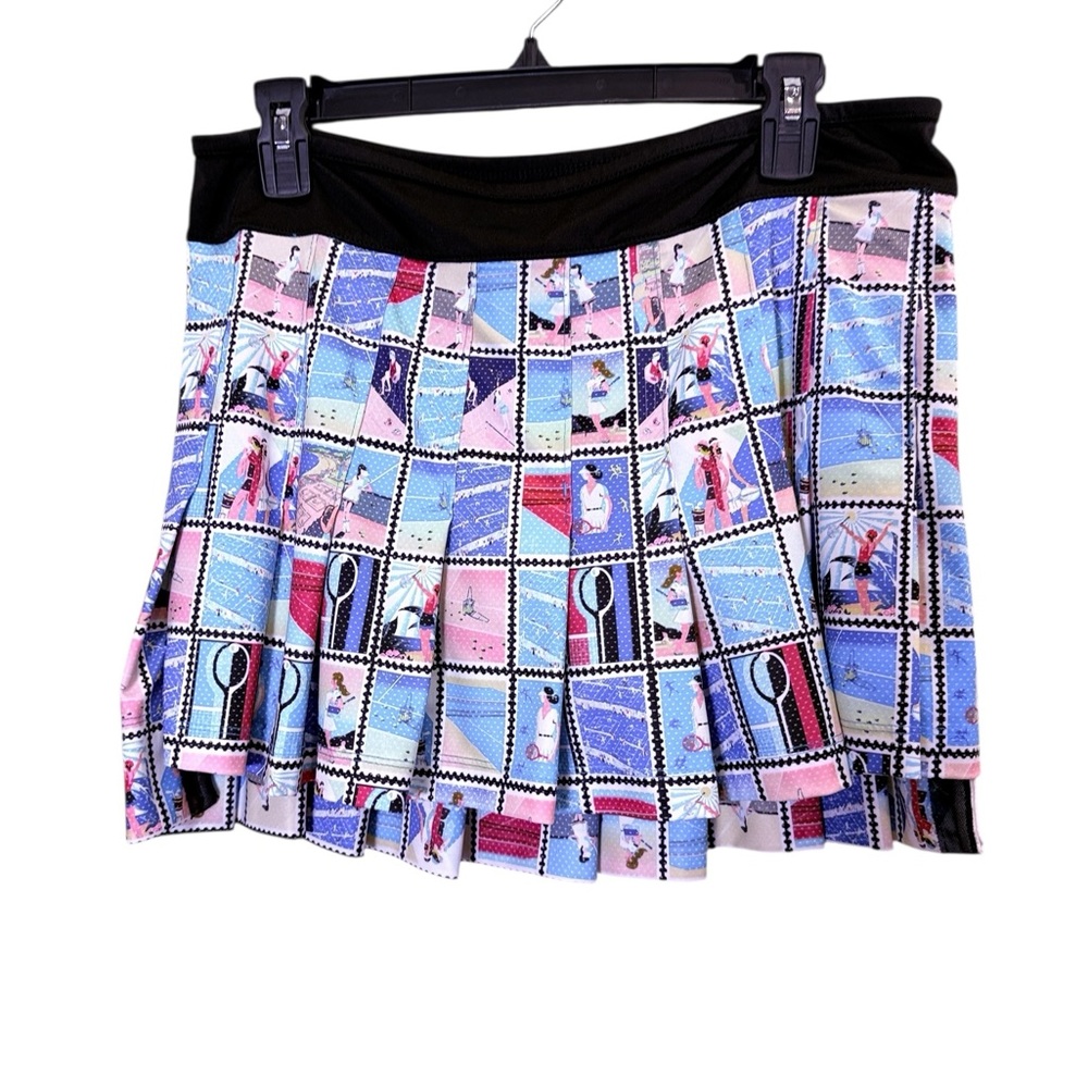 Lucky in Love Women’s Tennis/Pickleball Theme Mini Skirt with Shorts Sz XL